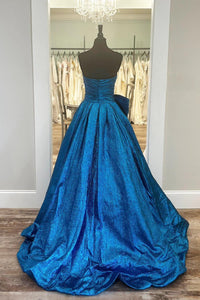 Strapless Fuchsia Ruched A-line Long Formal Gown