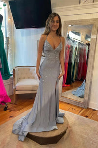 Gorgeous Lavender Beaded Mermaid Long Formal Dress