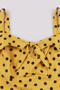 Yellow Dot A-line Silp Vintage Dress