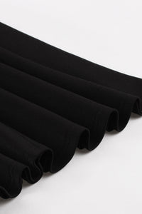 Herbene Black Shirt Collar Long Sleeves Vintage Dress