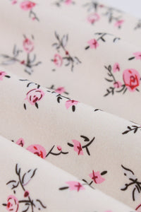 Ivory Floral A-line Slip Vinatge Dress