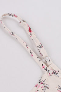 Ivory Floral A-line Slip Vinatge Dress