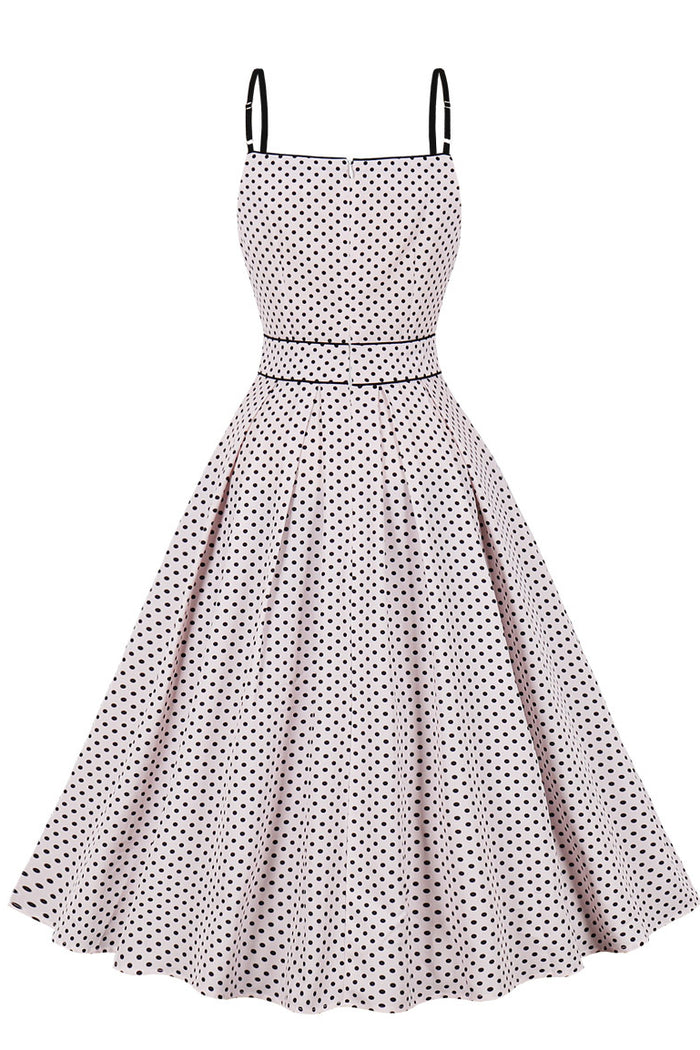 Light Pink Dot A-line Slip Vintage Dress