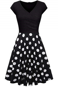 Multi Styles V Neck A-line Vintage Dress