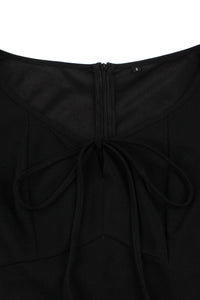 Black Dot Bell Sleeves A-line Vintage Dress