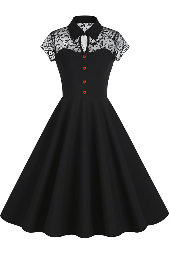 5 Styles of Embroidery Shirt Collar A-line Vinatge Dress