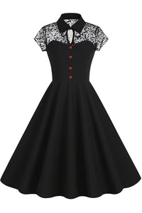 5 Styles of Embroidery Shirt Collar A-line Vinatge Dress