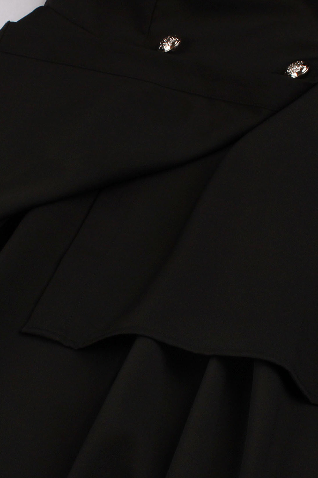 Halloween Black Lapel Gothic Hi-Low Vintage Dress