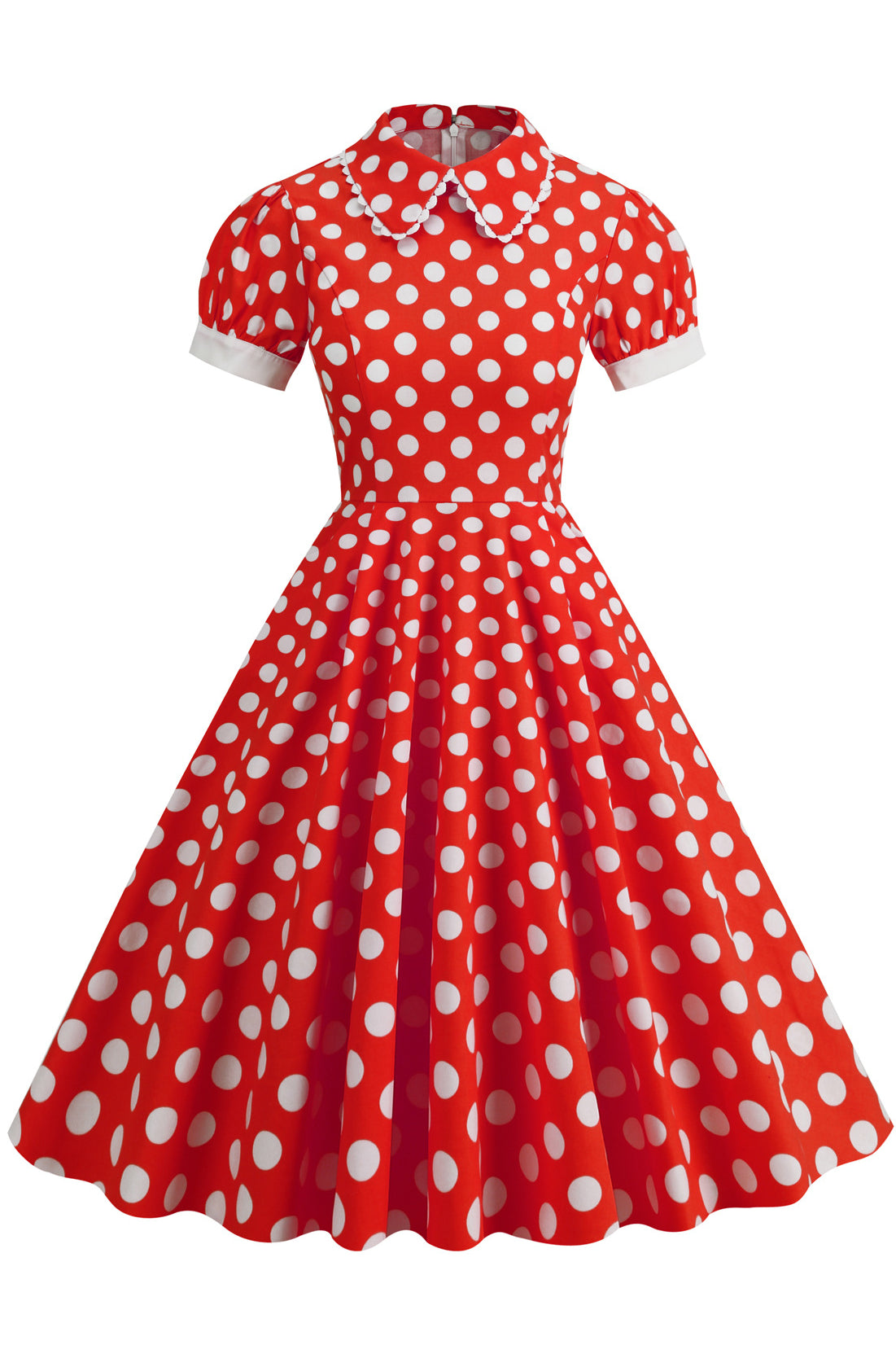 Herbene Yellow Dot Doll Collar A-line Dress