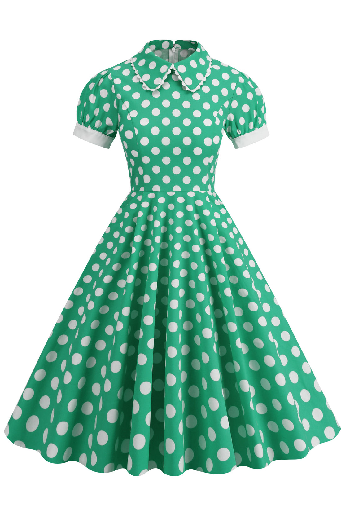 Herbene Yellow Dot Doll Collar A-line Dress