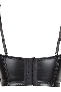 Gothic Black PU Leather Straps Bustier Corset Top