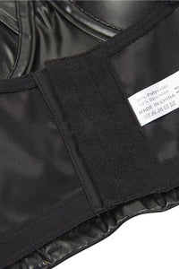 Gothic Black PU Leather Straps Bustier Corset Top