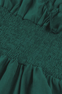 Halloween Hunter Green A-line Empire Ruffled Vintage Dress