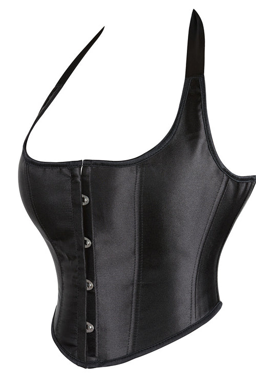 Women's Gothic Strappy Faux Leather Underbust Corset with Straps