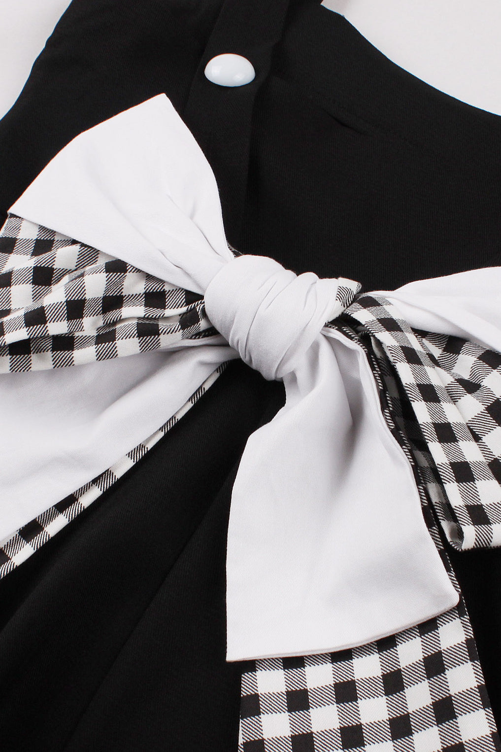 Herbene Black A-line Straps Lace-Up Vintage Dress with Bow