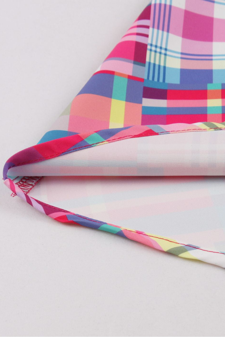 Rose Pink Plaid Lapel A-line Vintage Dress