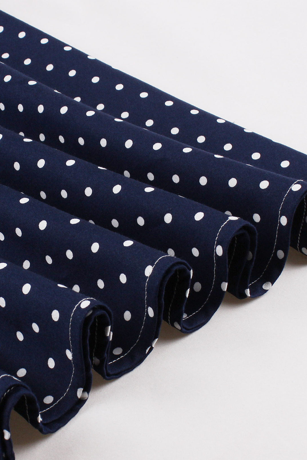 Navy Blue Dot A-line Vintage Dress with Bow