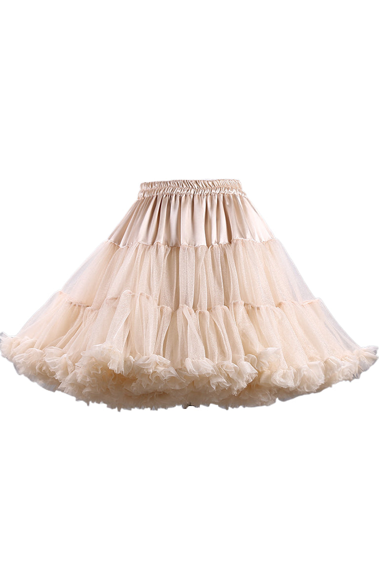 Apricot Tulle Ruffled Tutu Mini Petticoat