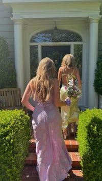 Gorgeous Pink Lace A-line Long Formal Dress
