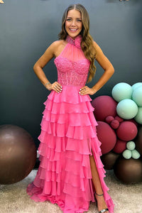 Sweetheart Flower Appliques Multi-Layers Long Prom Dress