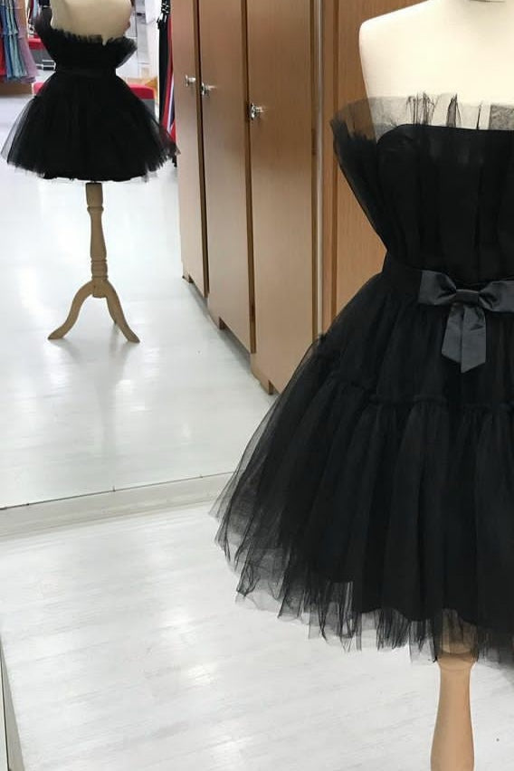 Hot Pink A-line Short Tulle Party Dress