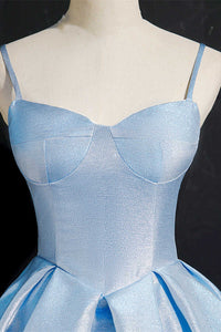 Princess Blue High-Waist A-Line Short Homecoming Dress