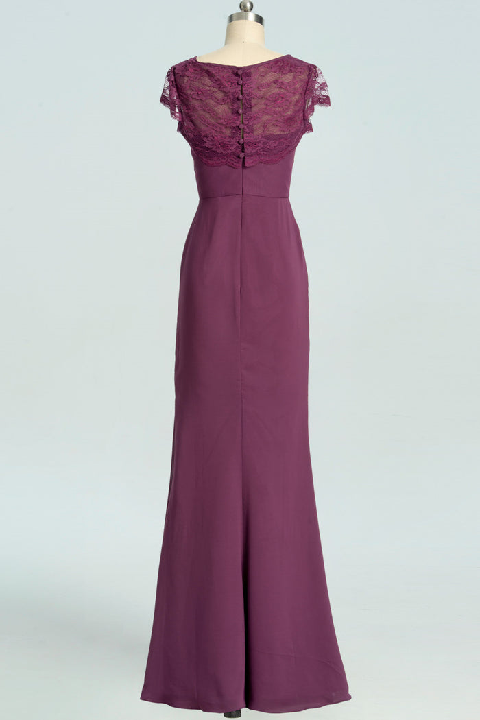 Elegant Plum Mermaid Long Bridesmaid Dress