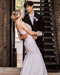 Mermaid White Sequins Long Prom Dress