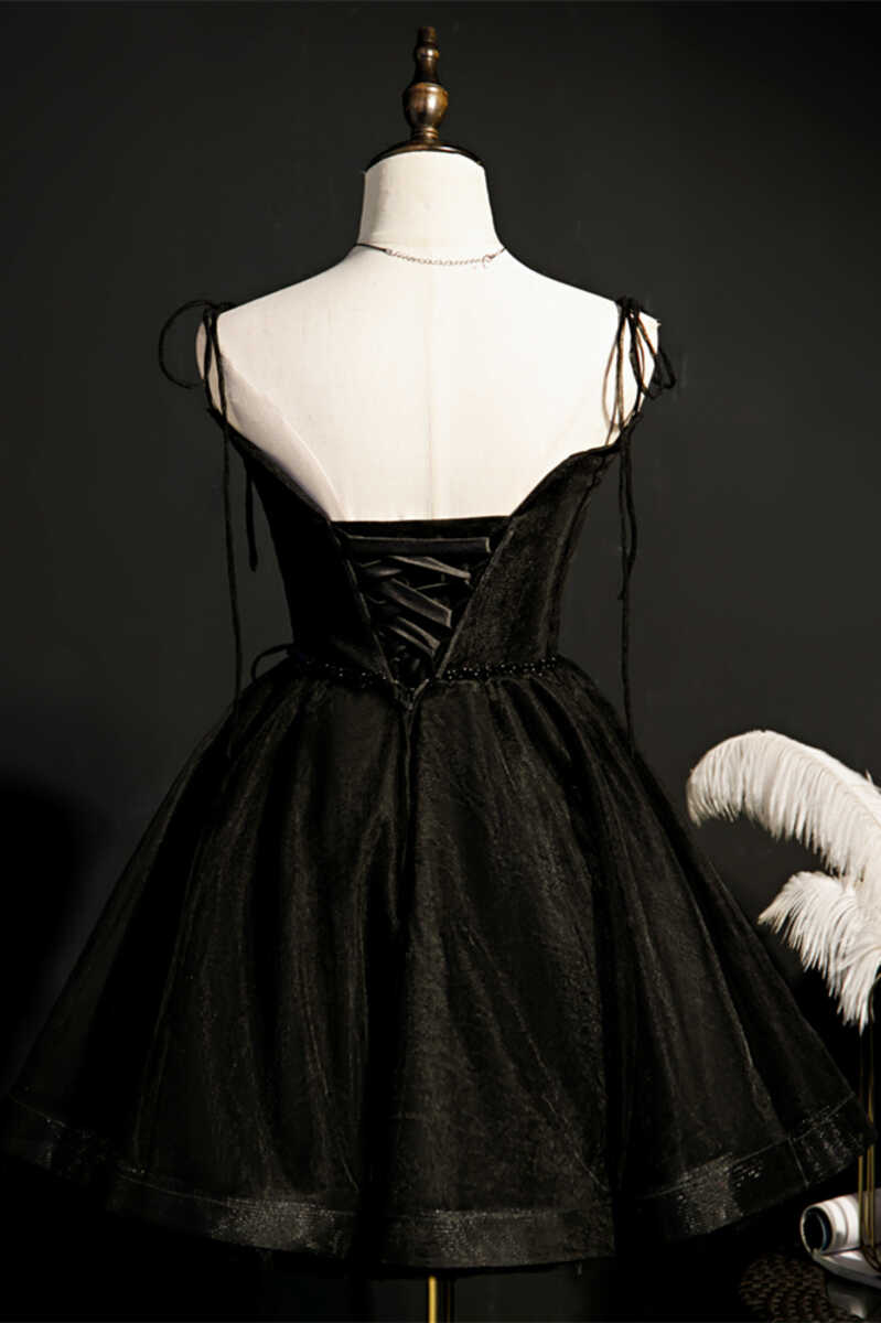 Black Lace-up Dress