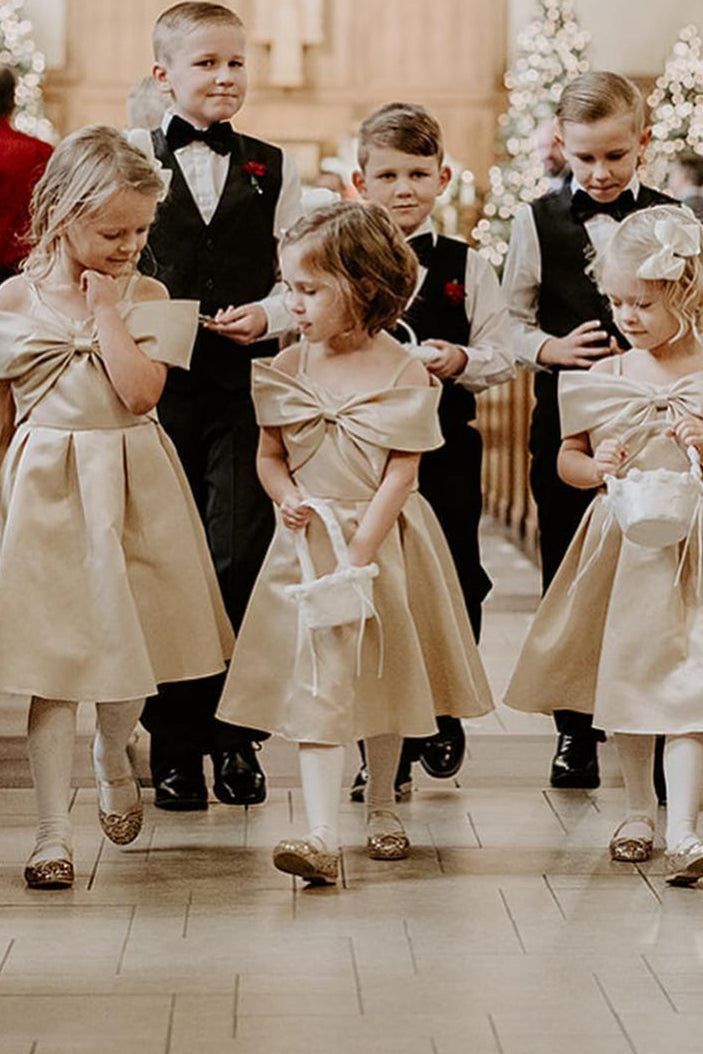 Flower girl outlet dresses in champagne