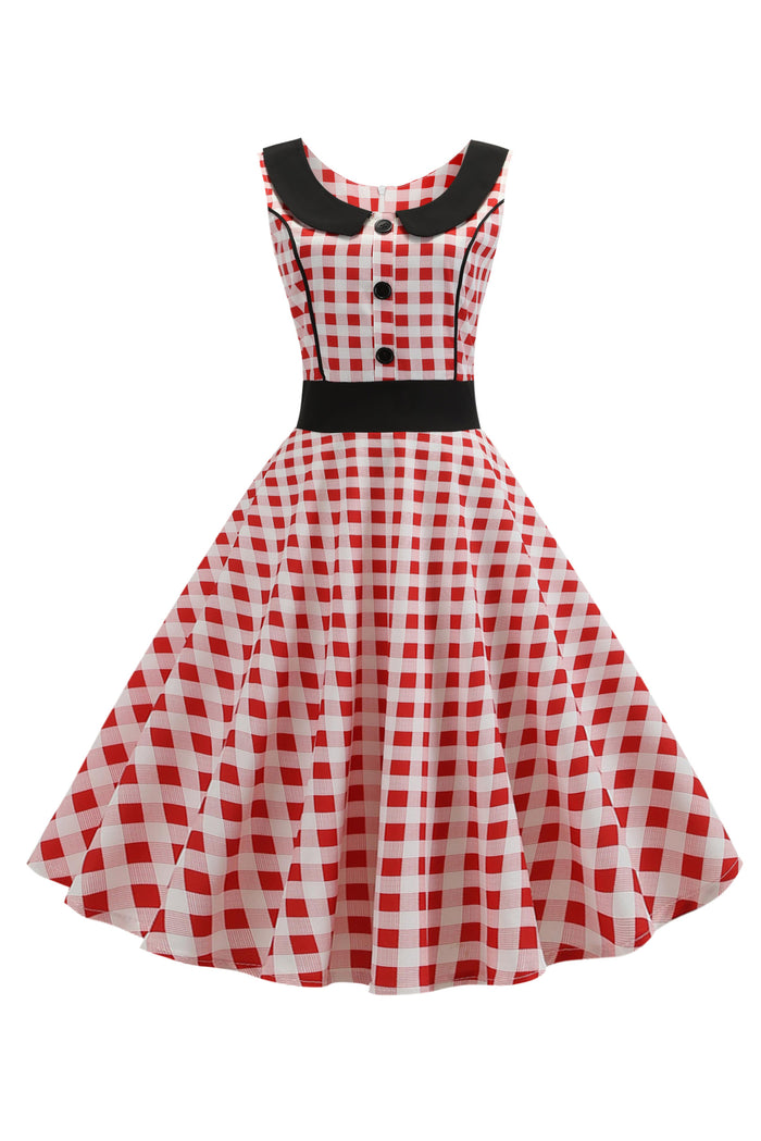 Vintage Plain Doll Collar Short Cocktail Dress