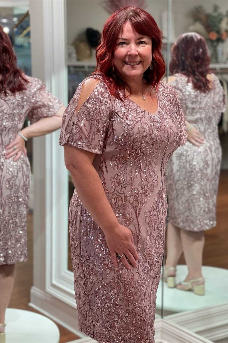 Dusty rose sequin outlet dress