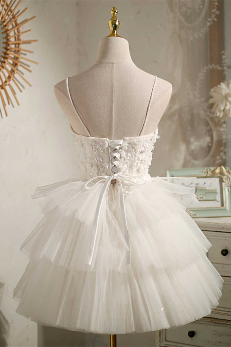 White short 2024 puffy dress