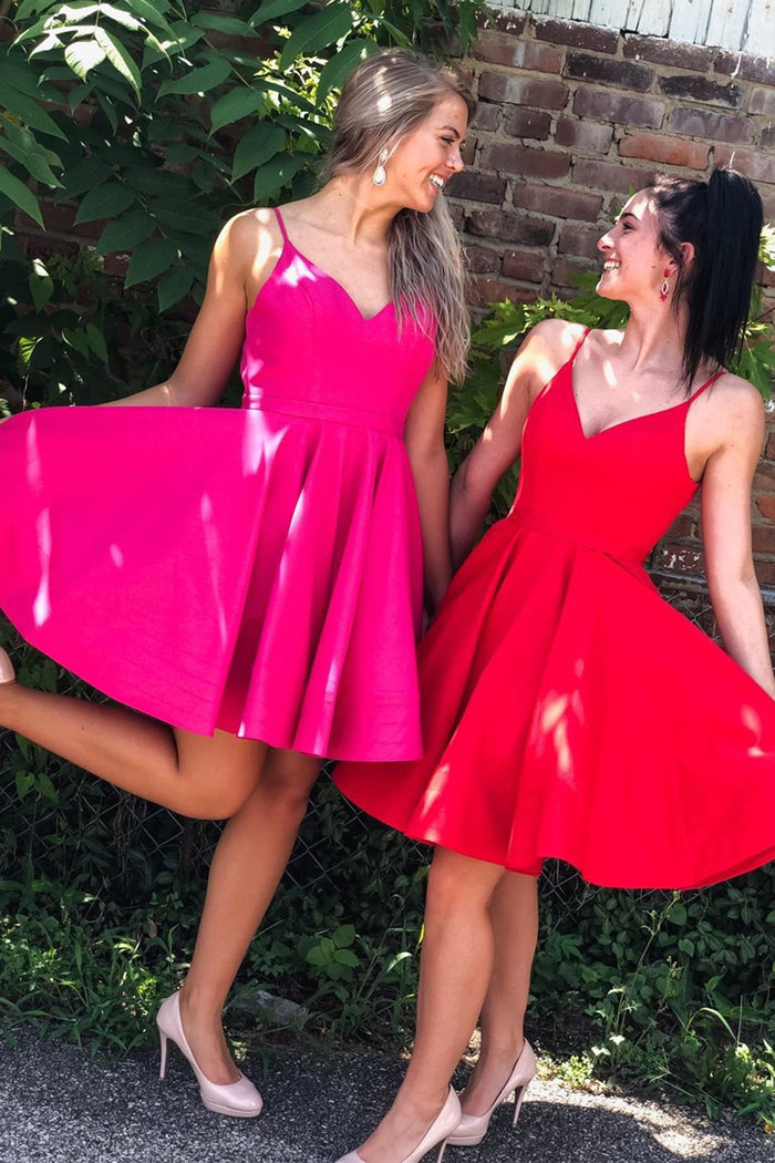 Princess Short Hot Pink Homecoming Dress