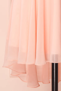 Peach Sweetheart Twist-Front Short Bridesmaid Dress