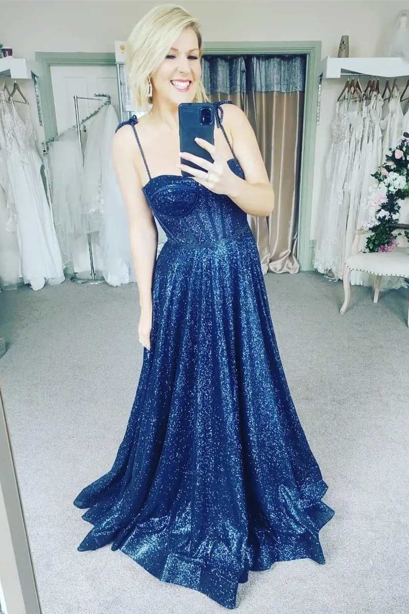 Navy blue princess prom dresses best sale