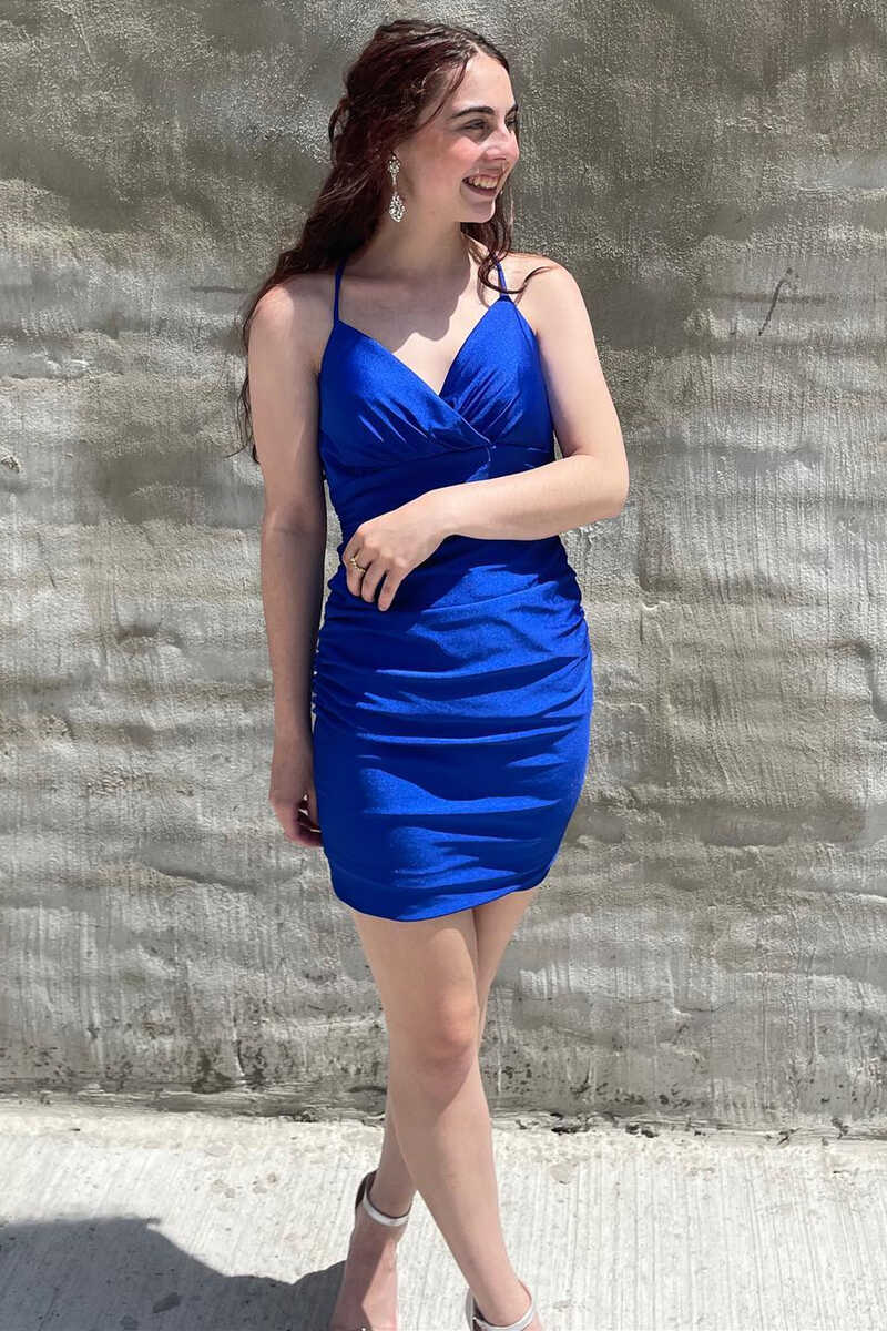 Royal blue sale short tight dress