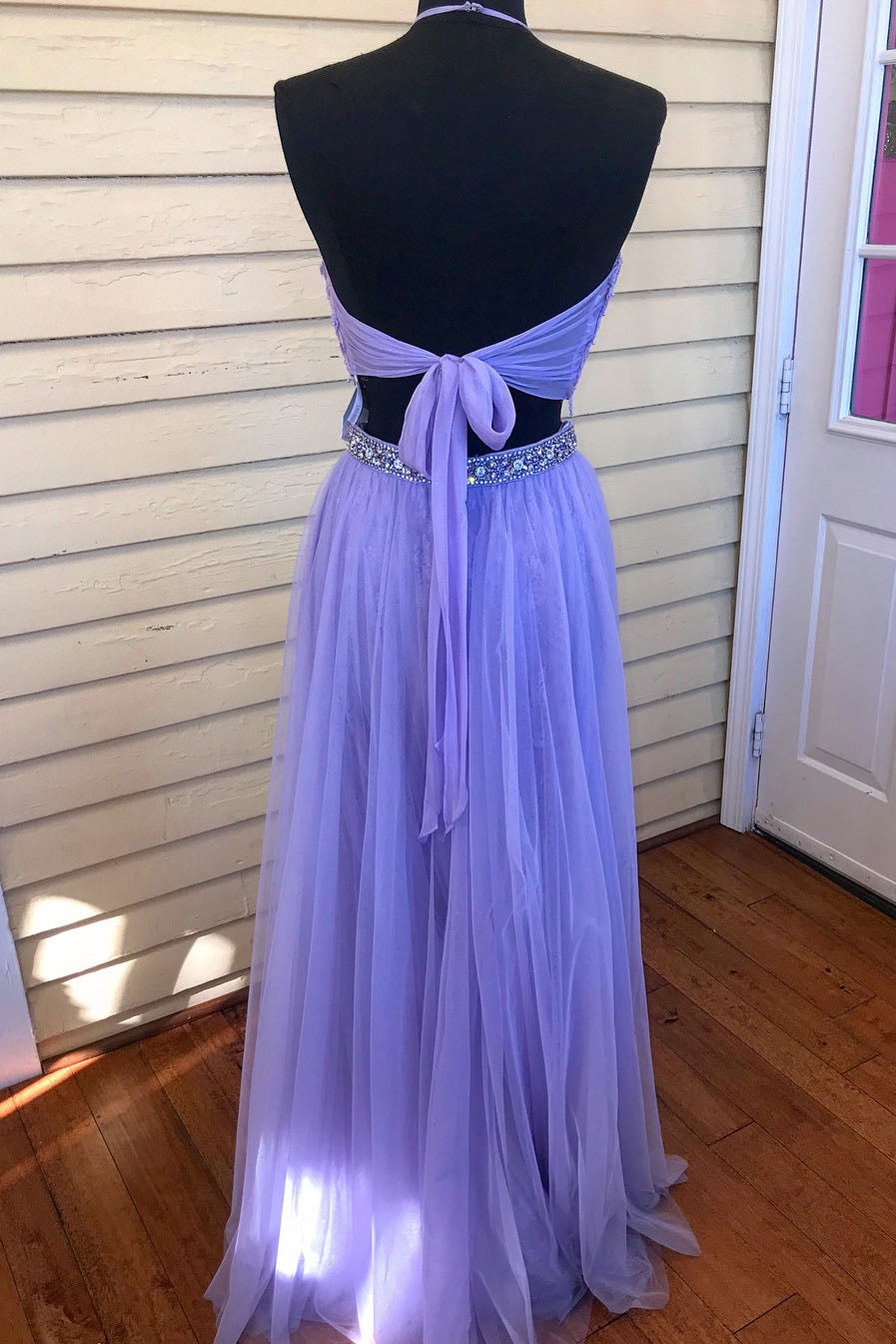 Purple 2 Piece Evening Dresses