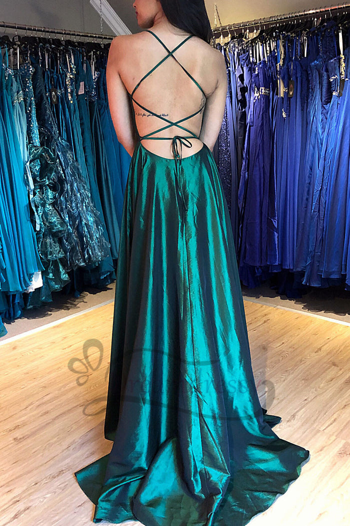 Simple Hunter Green Long Prom Dress