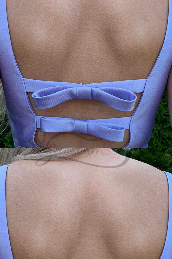 Free Shpping Lavender Long Prom Dress with Pockets