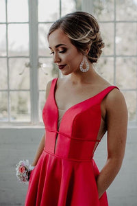 Dark Green Long Prom Dress with Pockets