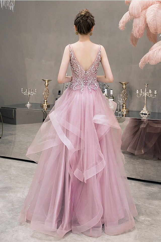 Baby pink hot sale prom dresses