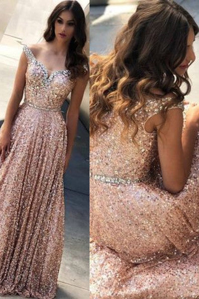 Rose fashion gold floor length dress