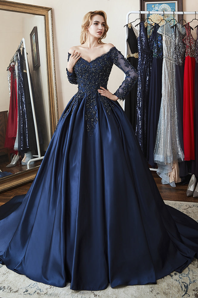 Off the Shoulder Floor Length Gown