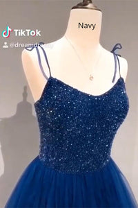 Straps Red Long Prom Dress with Beaded Bodice