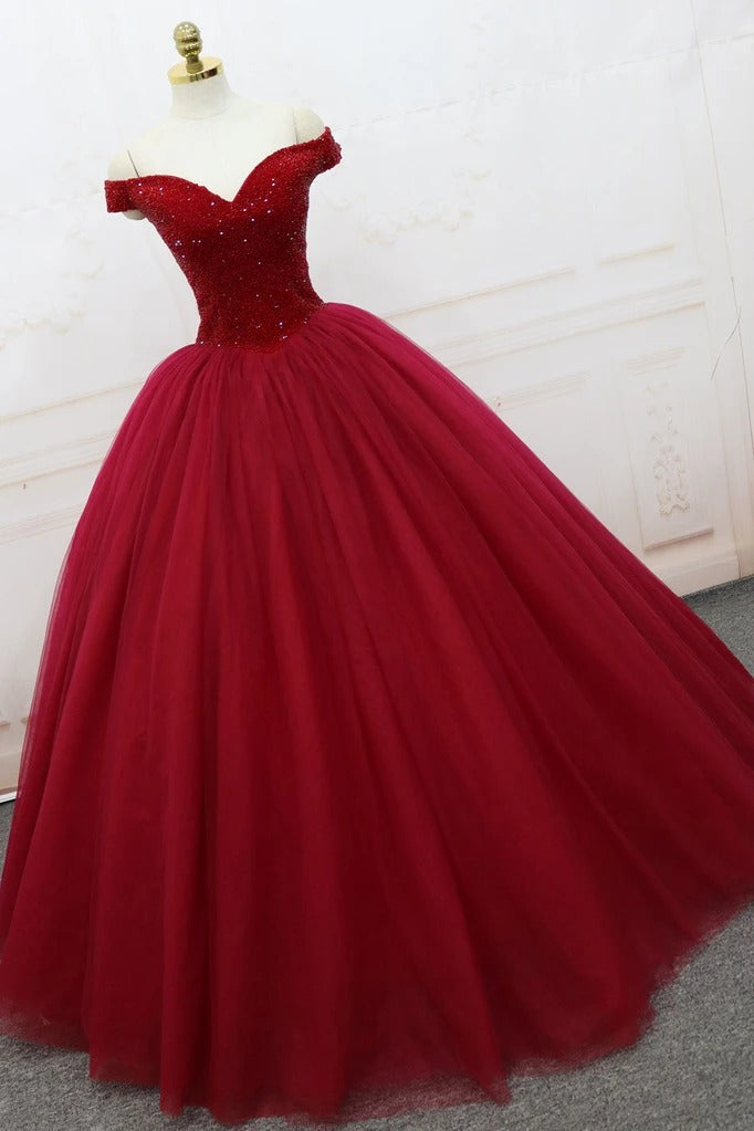 simple red gown