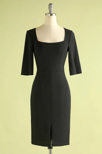 Half Sleeves Short Black Mother of the Bridal-Groom Dress