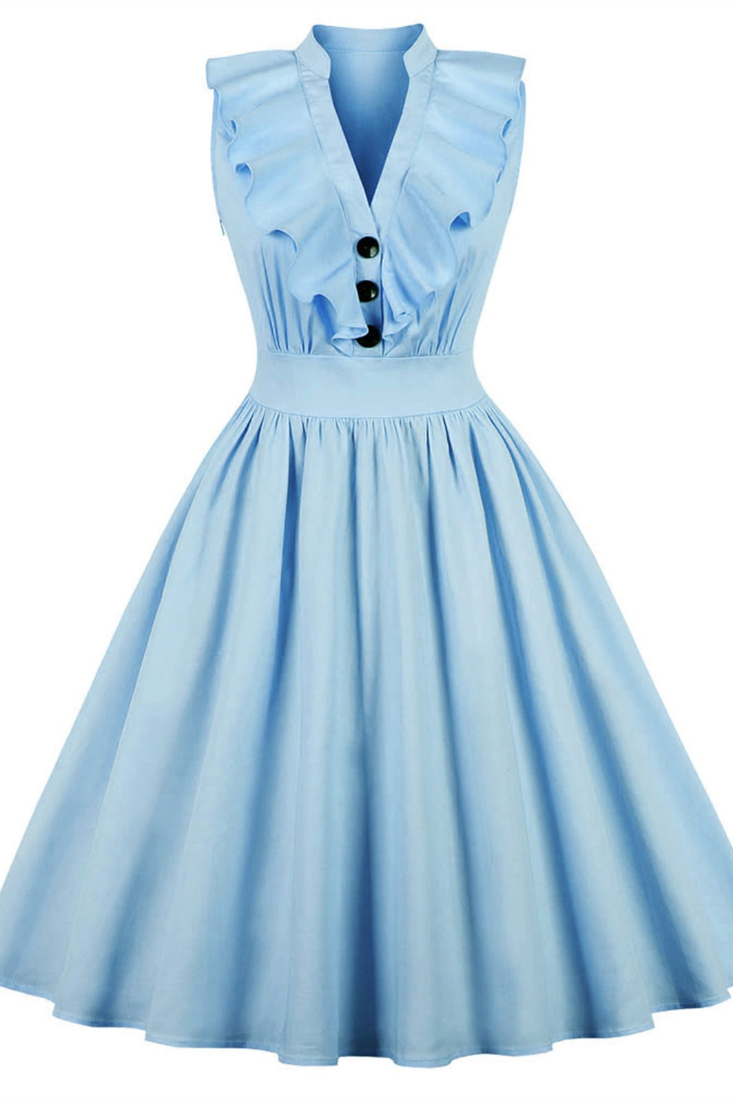 1950s Vintage Pink Dress with Ruffle