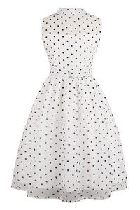 Peter Pan Collar Navy Blue Organza Dress