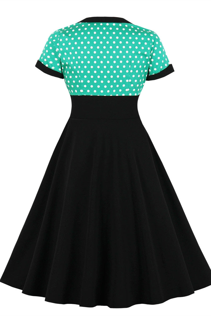 Mustard Yellow and Polk Dots Swing Dress